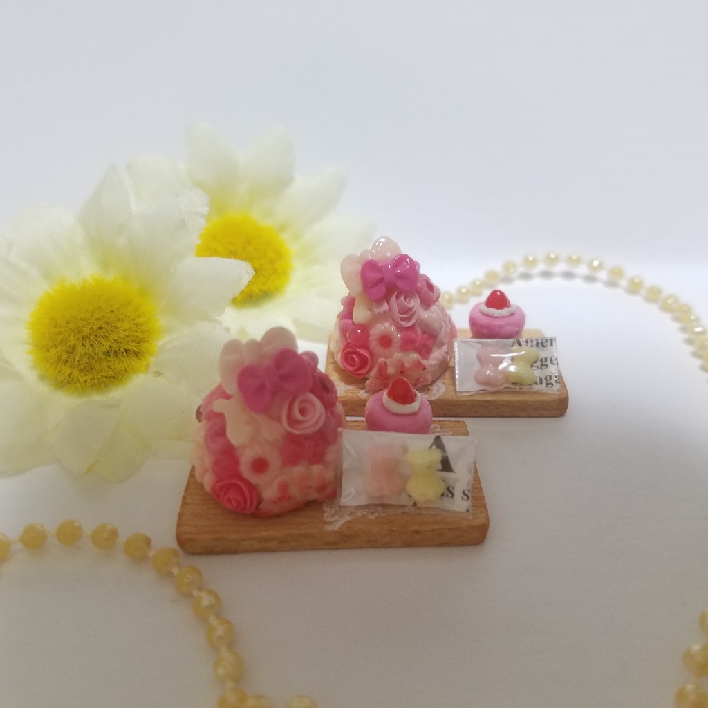 ピンクスイーツツリーセット♡ハンドメイドミニチュアフード