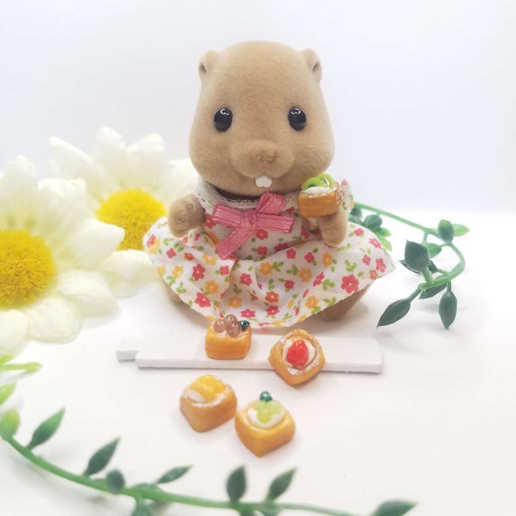 5種のフルーツデニッシュセット♡ハンドメイドミニチュアフード