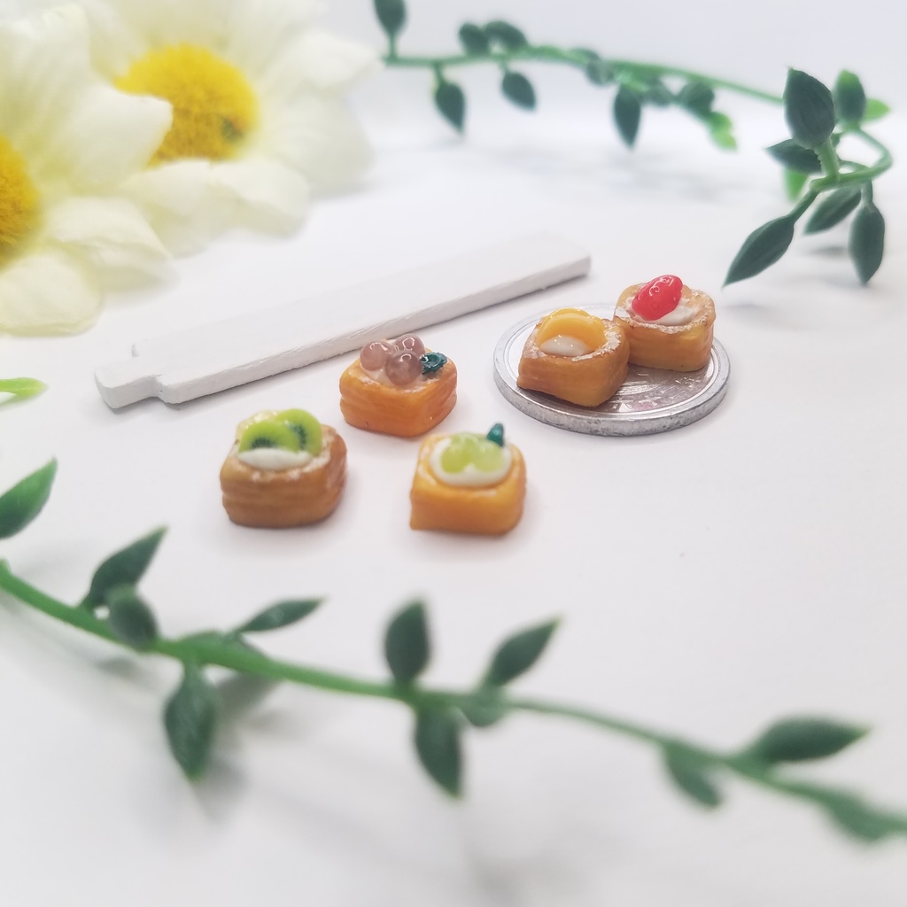 5種のフルーツデニッシュセット♡ハンドメイドミニチュアフード