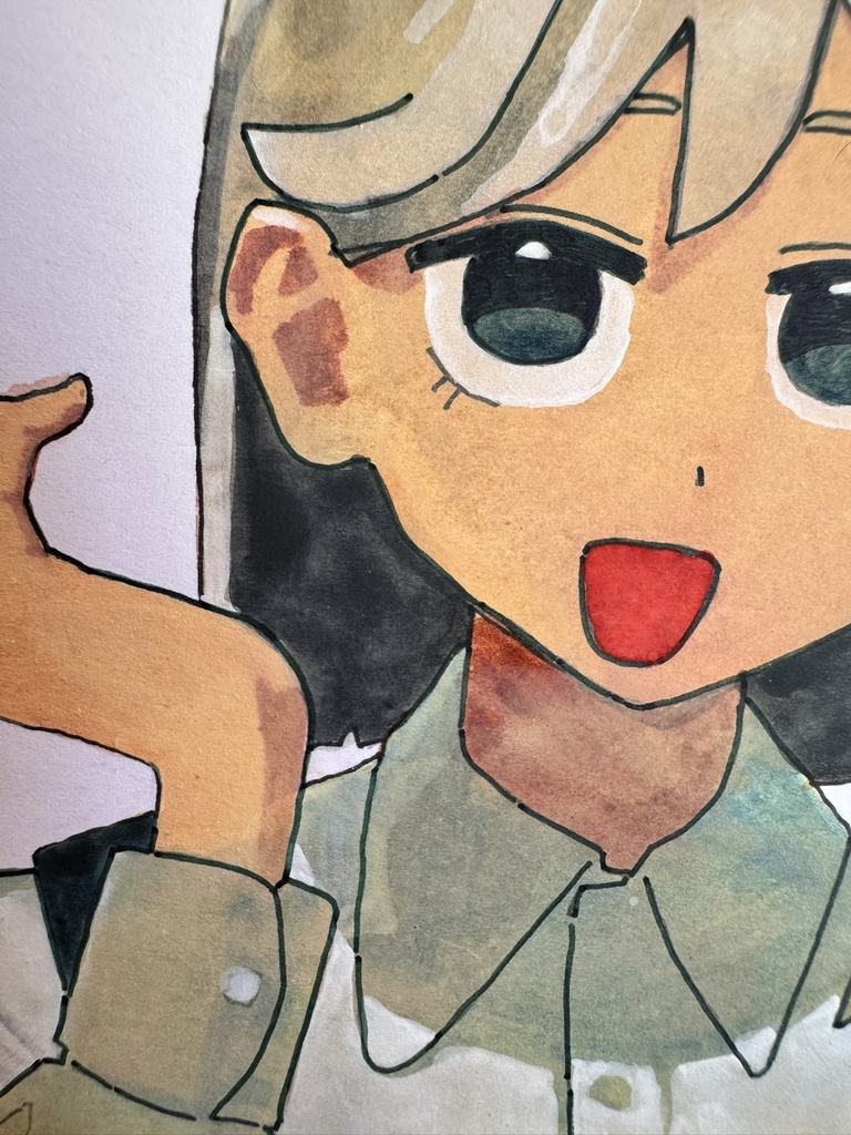 【ミニ色紙】耳にかける(サイン、宛名付き)