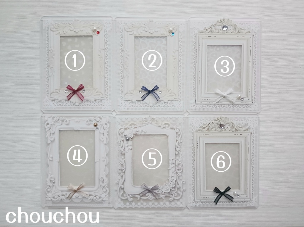 アンティーク調トレカ チェキ カードケース 白フレーム