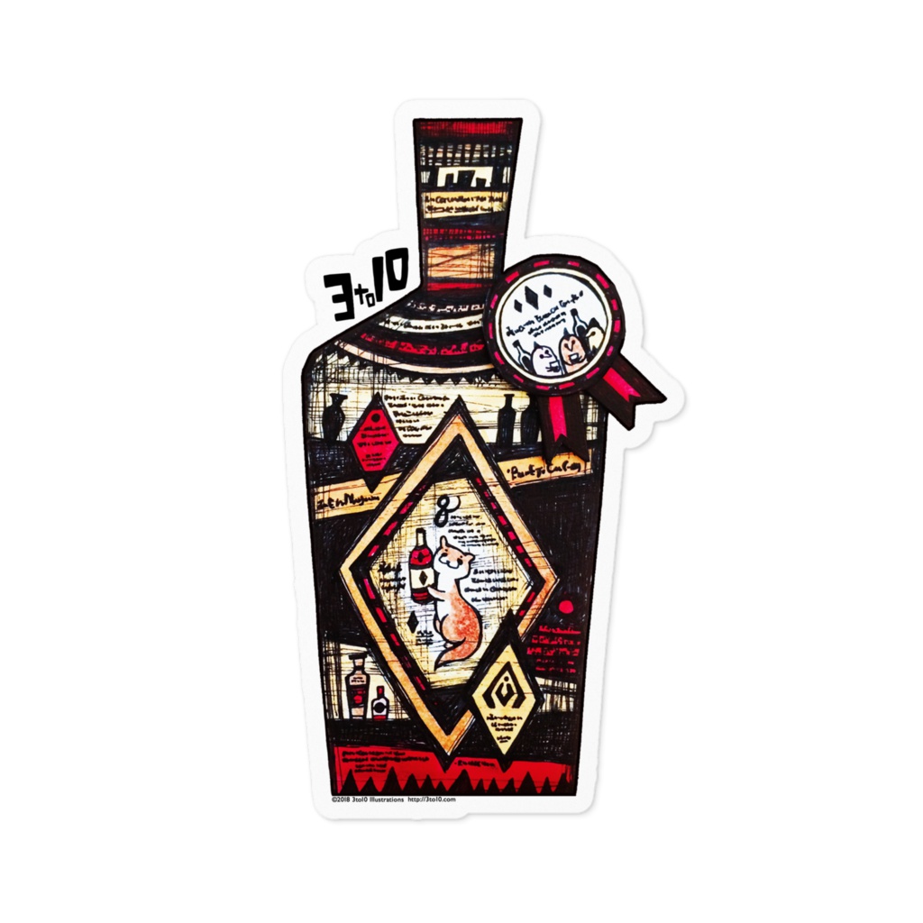 ステッカー　瓶-かわうそラベル