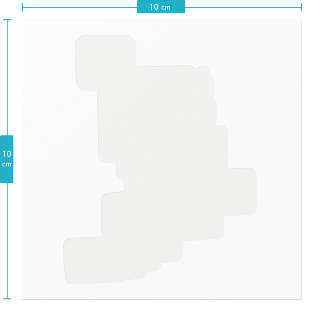 ステッカー 看板-黒い城と水色ライオンとうさぎ