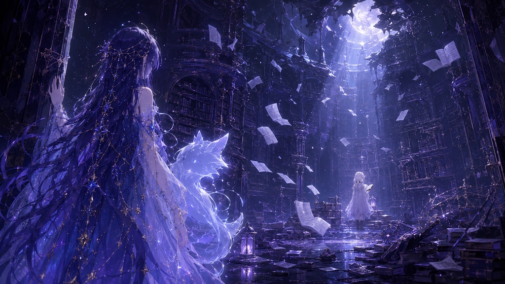 🌙 Forgotten Pages / Unfinished Story(忘れられた図書館)