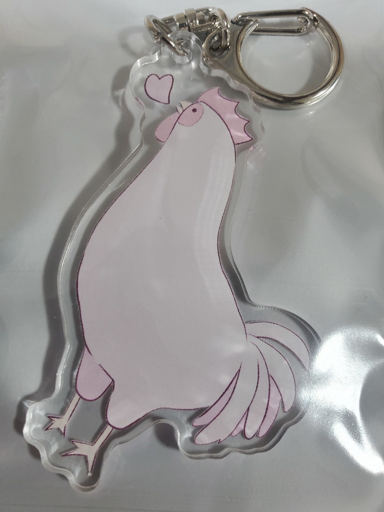 ピンクチキンアクリルキーホルダー