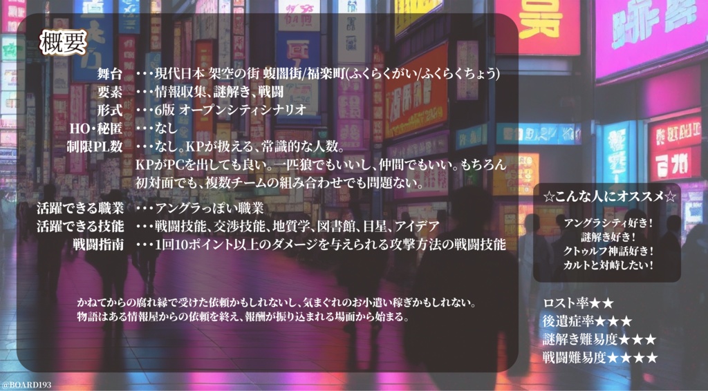 クトゥルフ神話TRPG6版 二次創作シナリオ『AGNUS METEORITE(アグヌス・メテオリーテース)』