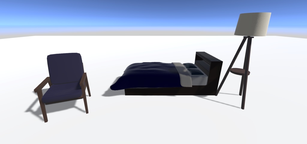 3Dモデル 大体ローポリ家具12種セット