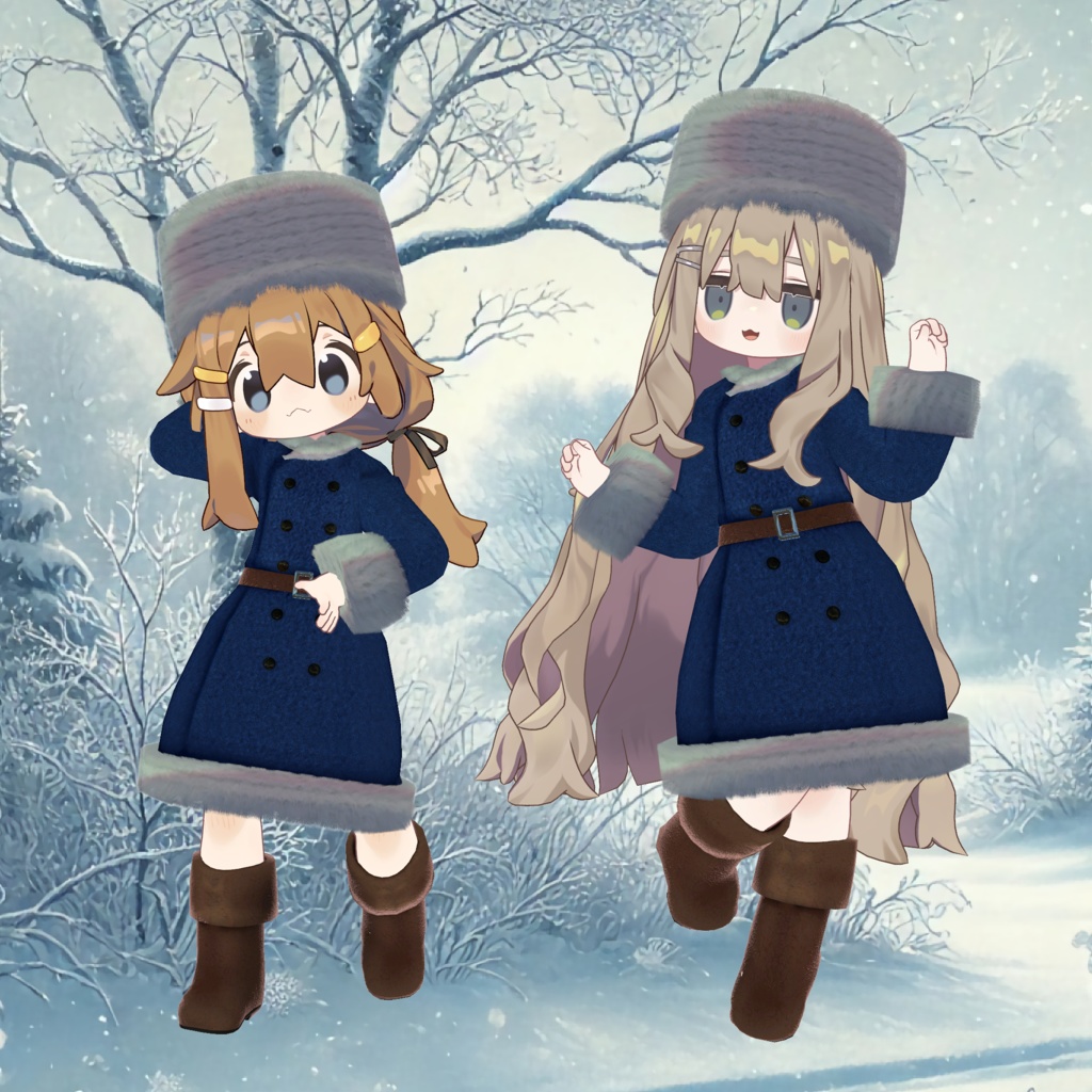 【まめふれんず対応】ロシア風ウインターコート【3D衣装】
