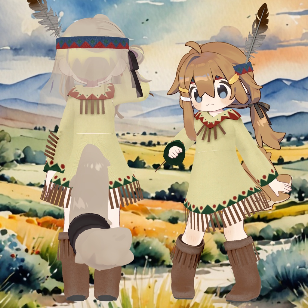 【まめふれんず対応】ネイティブアメリカン風衣装1.1【キプフェル、まめひなた】
