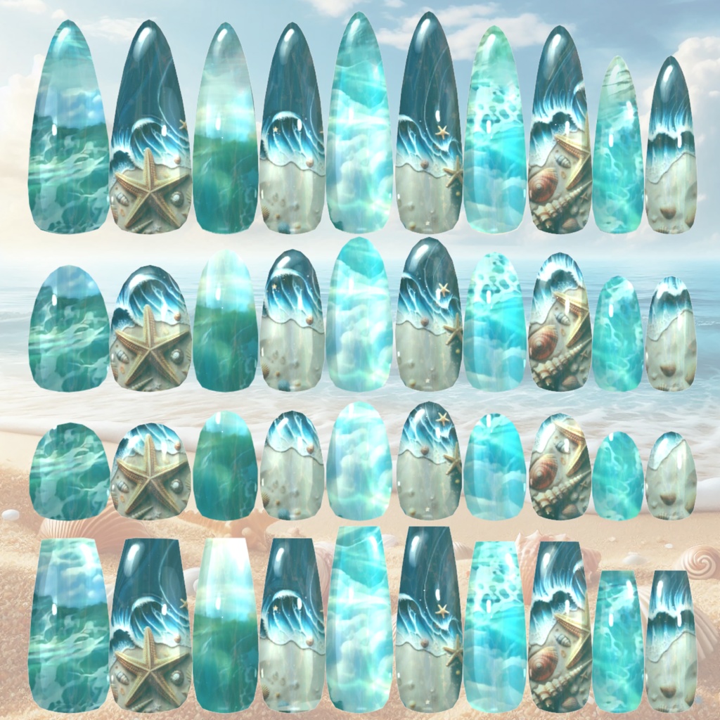 【動くアクアリウムネイル】南国の海ネイル【MDollnail対応】