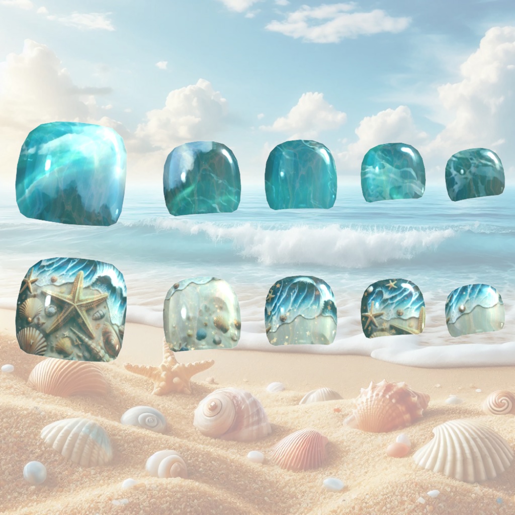 【動くアクアリウムネイル】南国の海ネイル【MDollnail対応】
