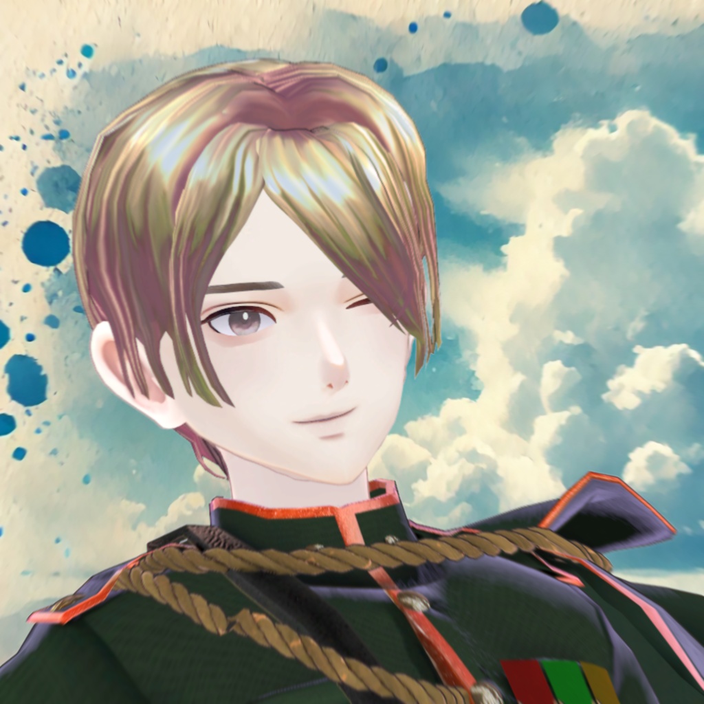 【オリジナル3Dモデル】大正の軍人竹中【刀付き】