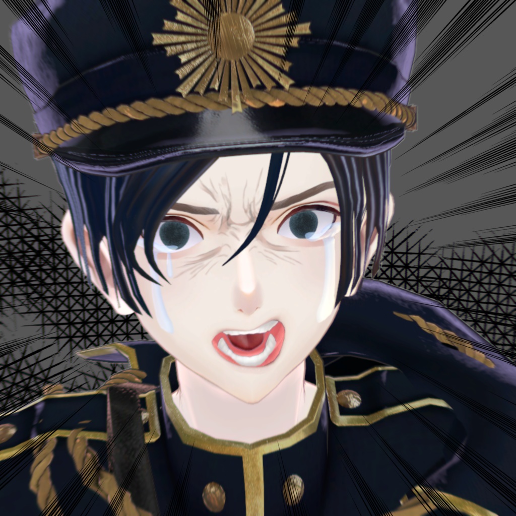 【オリジナル3Dモデル】大正の軍人竹中【刀付き】