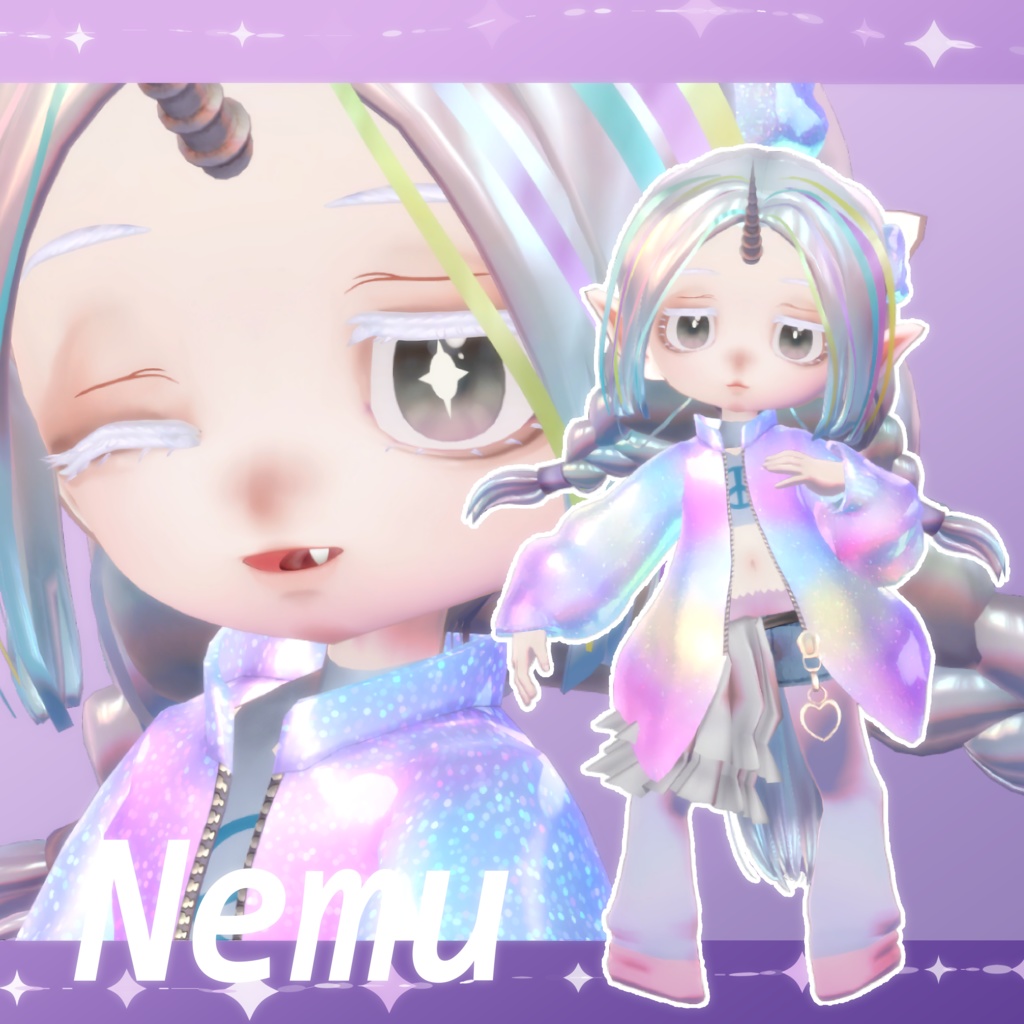 【オリジナル3Dモデル】ユニコーンのNemu【ケモナー】