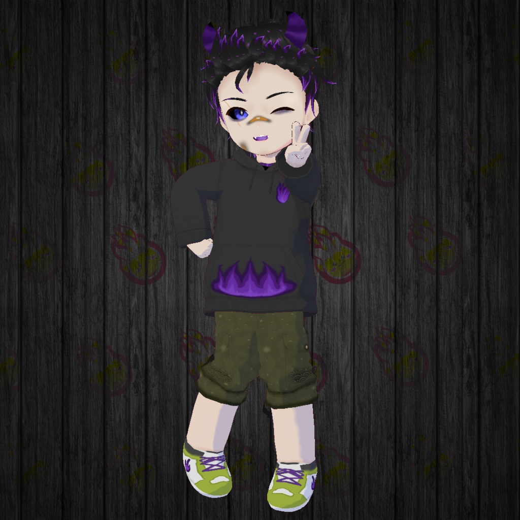 Free Chibi Model "Chibi Purple Magma" for Vtubers or Vstreamers