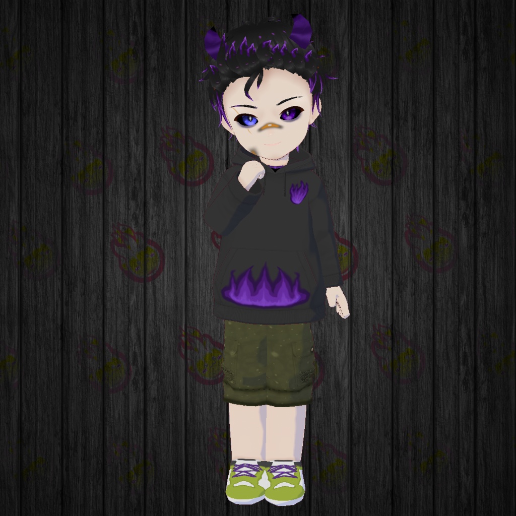 Free Chibi Model "Chibi Purple Magma" for Vtubers or Vstreamers