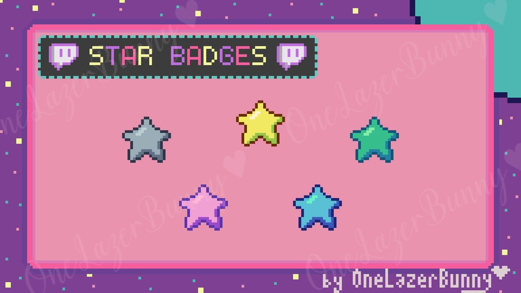★★ Free Pixel Art Star Twitch Badges! ★★