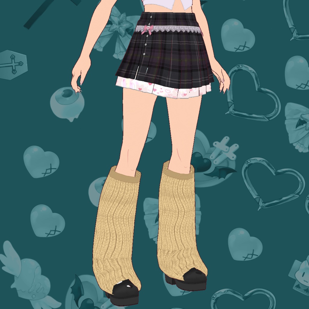 💖 [VRoid] Free Skirt, Warmers and shoes! 👠