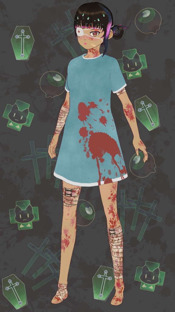 💊 [VRoid] Free Bloody Patient Clothes! 🩸
