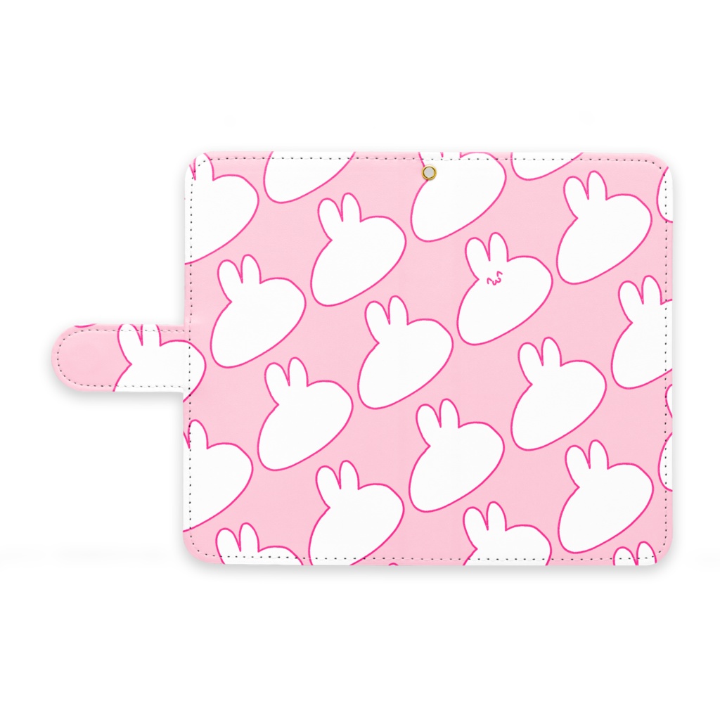 うさぎ(ピンク) 手帳型Androidケース