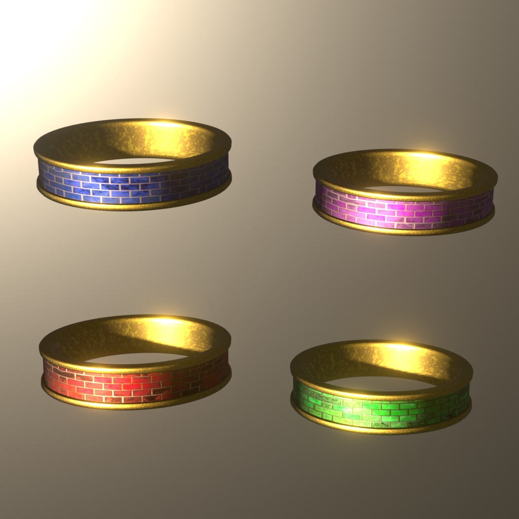 【3D装飾品】アンティークリング 4種