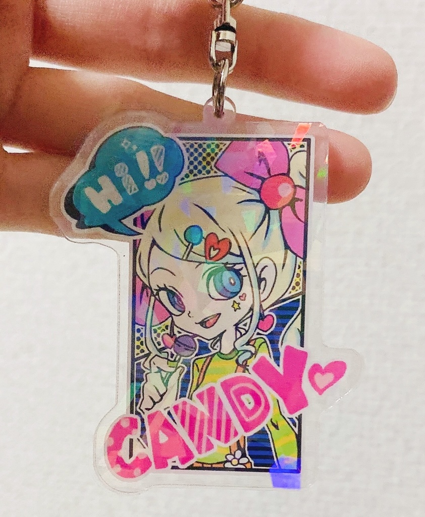 一次創作【HalloweenMidnightStreet】キャンディ ホログラムアクリルキーホルダー