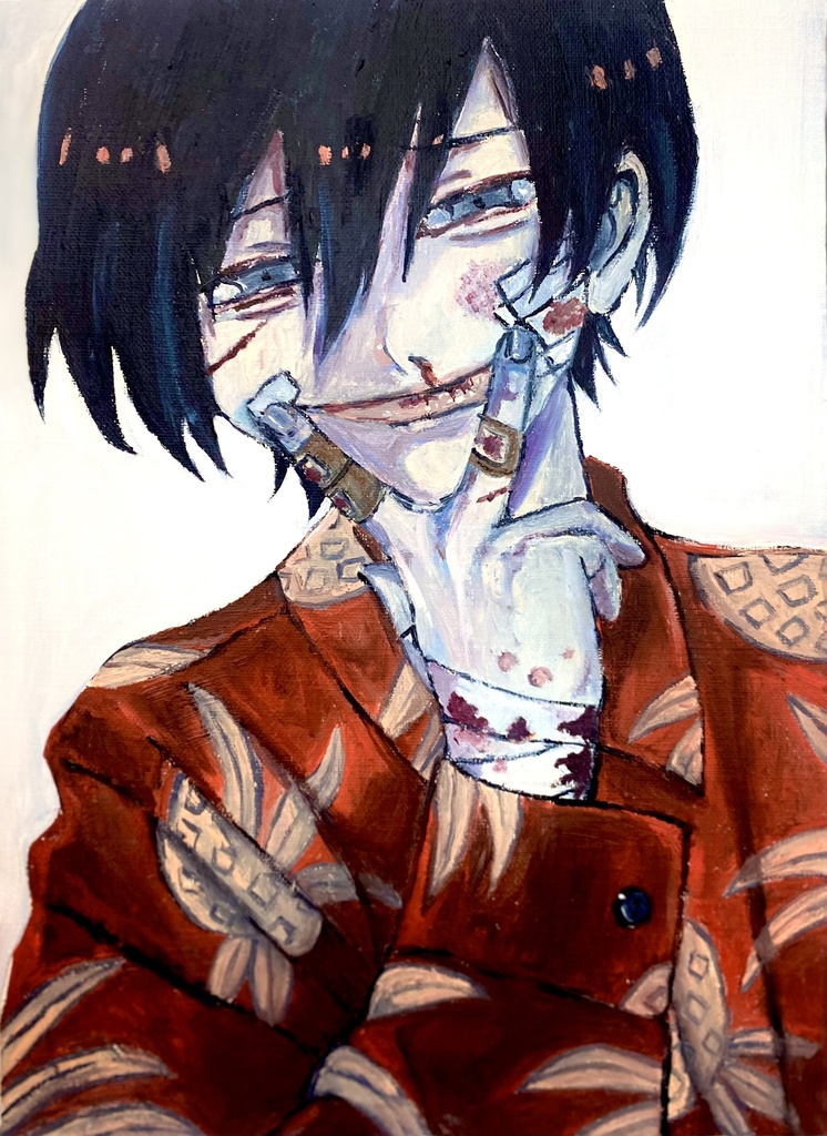 原画「傷だらけ男子」