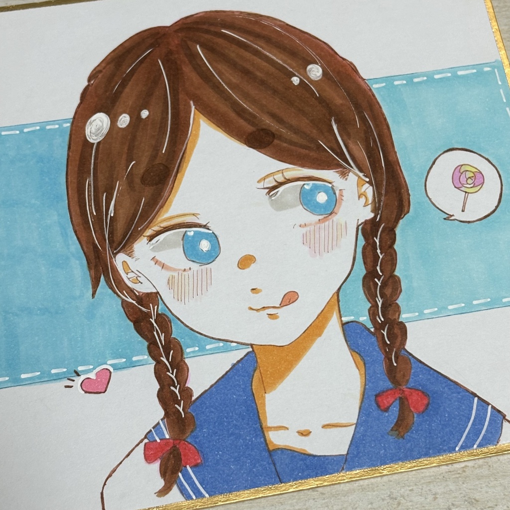 手描き色紙原画