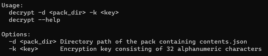 リソースパックの復号化ツール