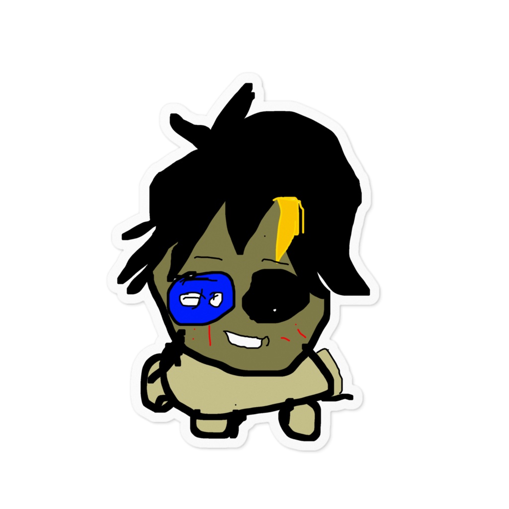 しゃちょきりステッカー(4周年のすがた)