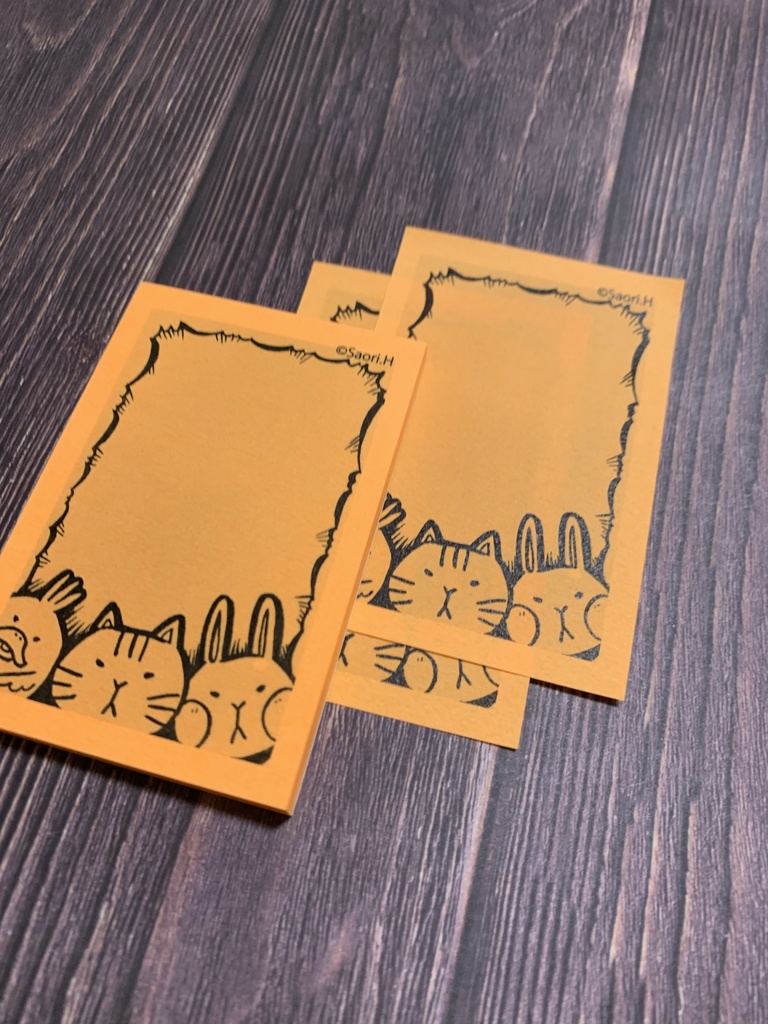 ふせん（うさぎ、ねこ、鳥）