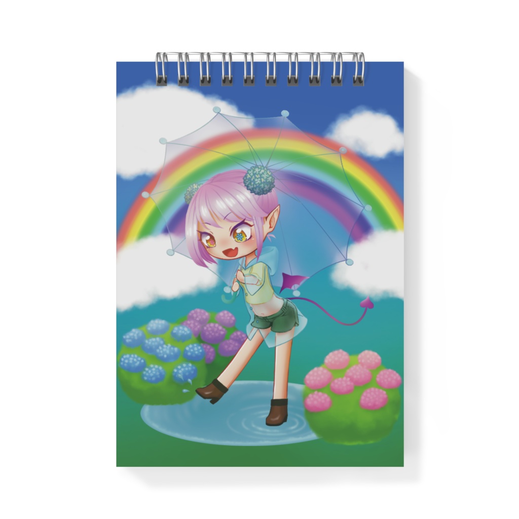 6月1日のさきゅばす《紫陽花》メモ帳虹ver.