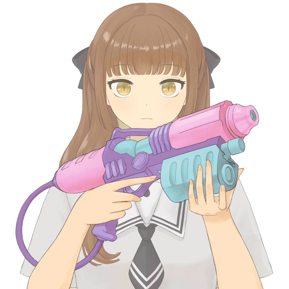 水鉄砲　女性的な手