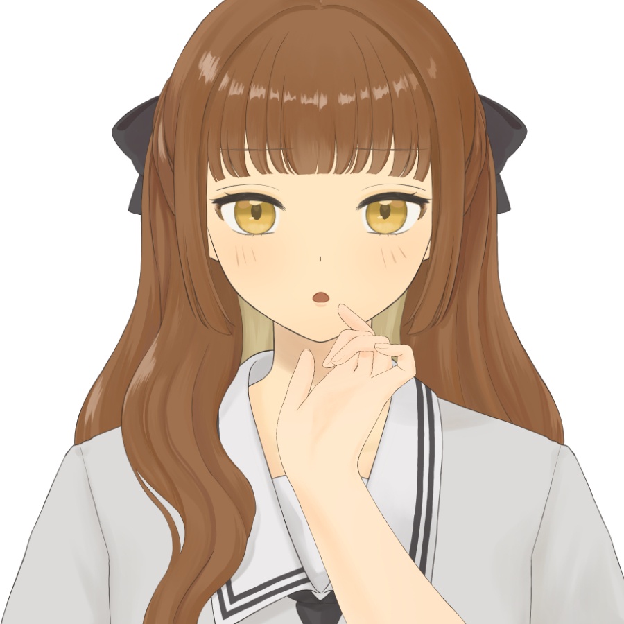 あご添えポーズ