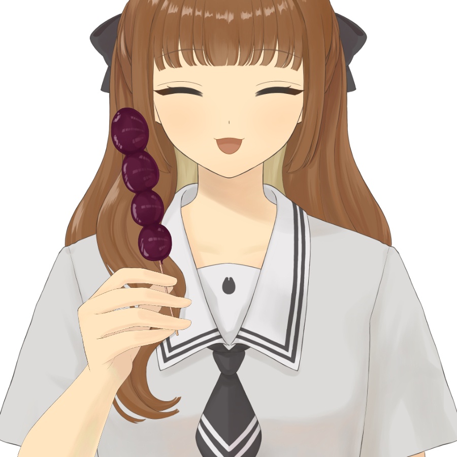 ぶどう飴を持っている手