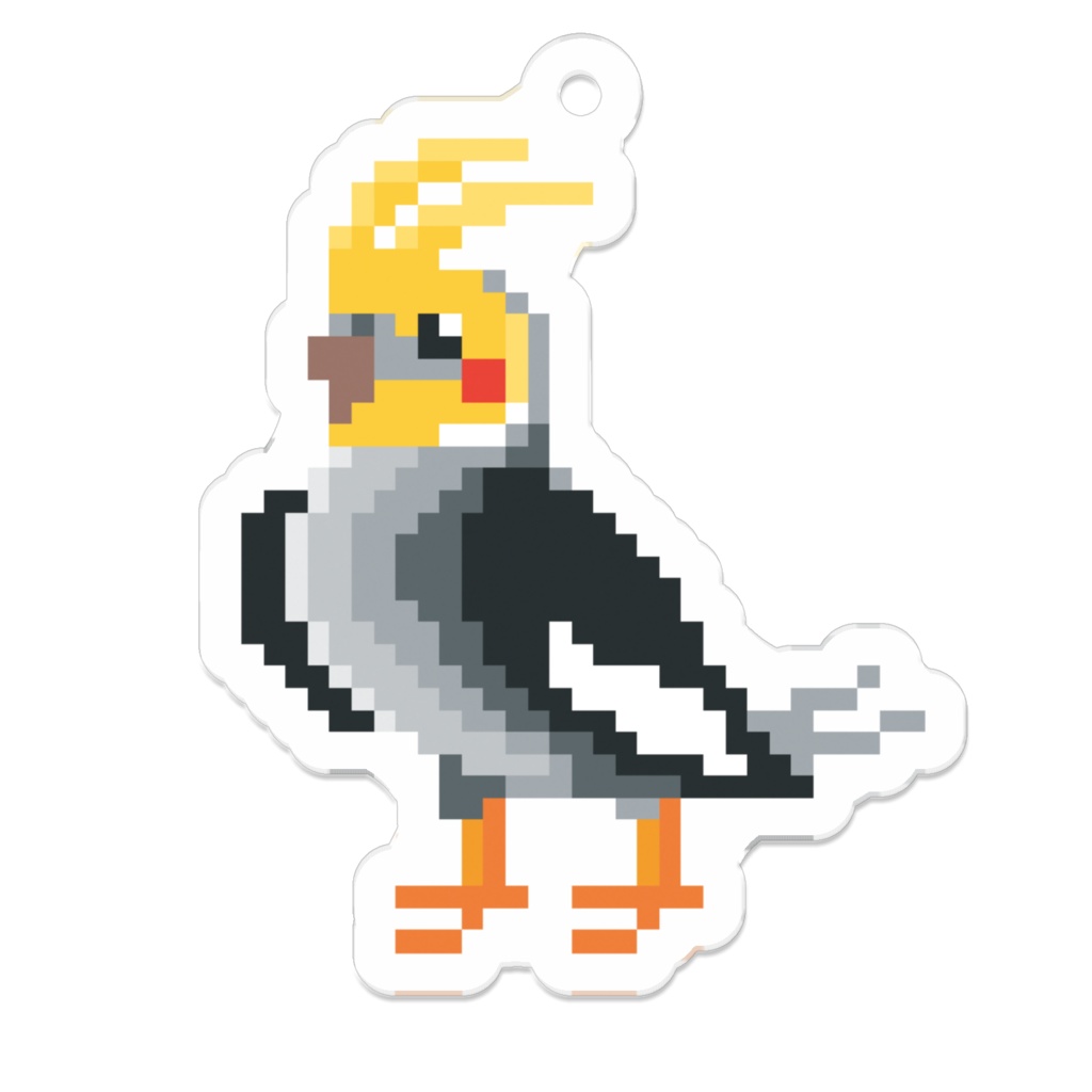 Pixel Cockatiel Acrylic Key Chain