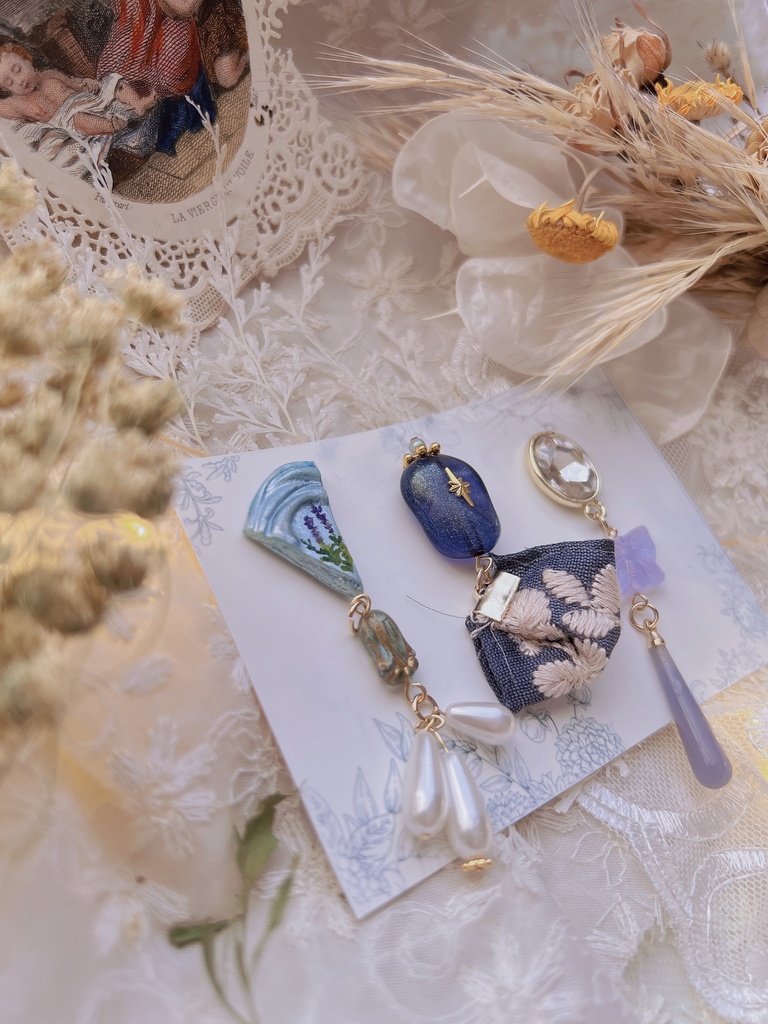 【白夜の贈り物】 セージの癒し イヤリング