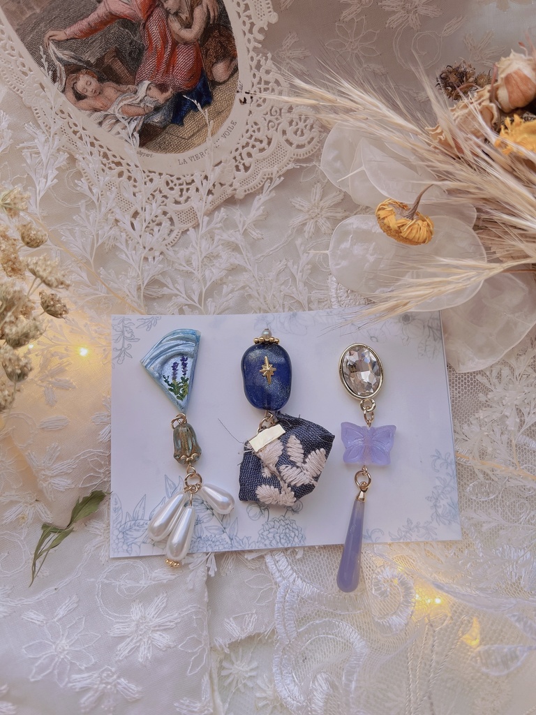 【白夜の贈り物】 セージの癒し イヤリング