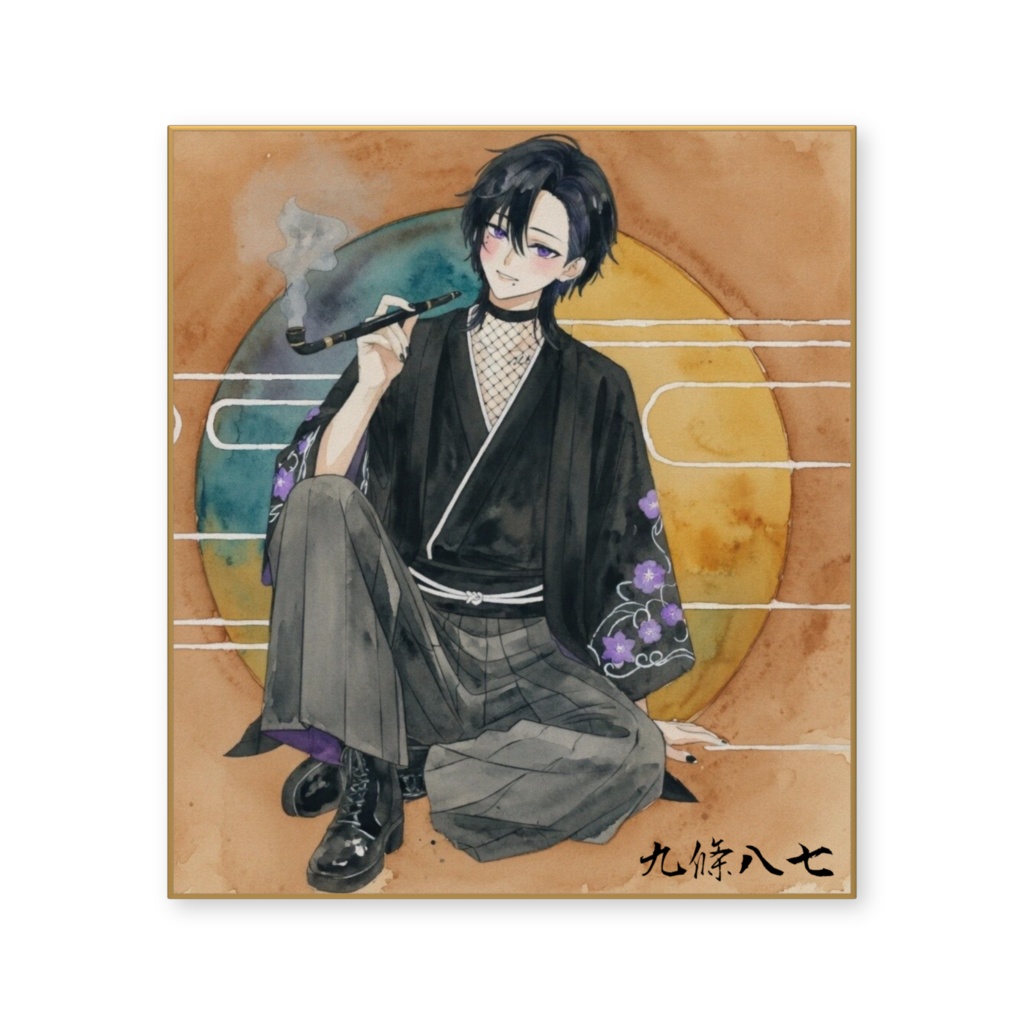 色紙(水彩画風)