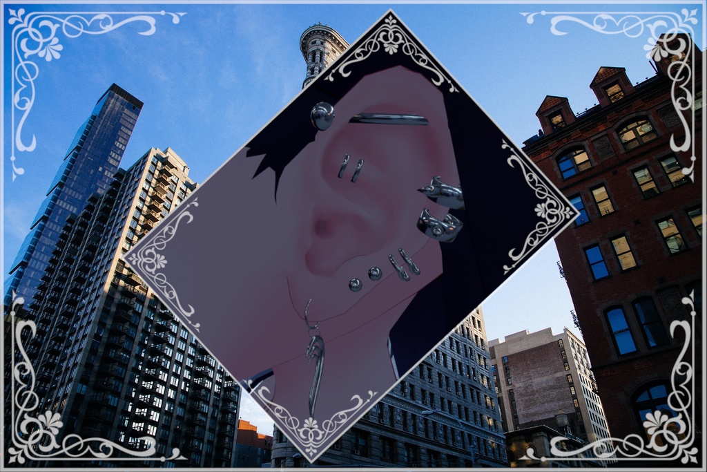 【VRChat向け】ピアスセットver.2【アバターごとの調整可】