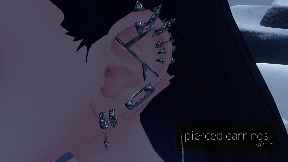 【VRChat向け】pierced earrings ver.5【アバターごとの調整可】