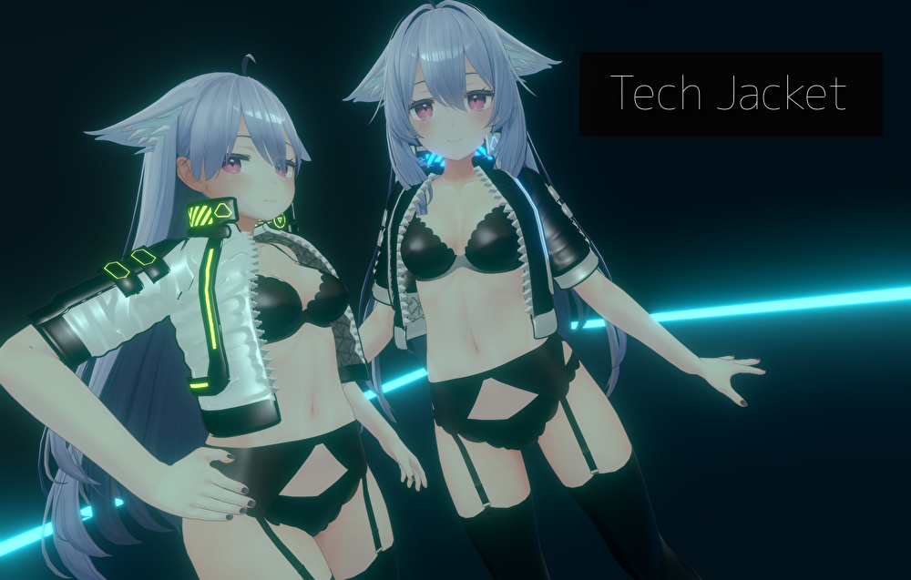 【桔梗ちゃん用】Tech Jacket【カラバリ5種】【シェイプキー対応】テックジャケット