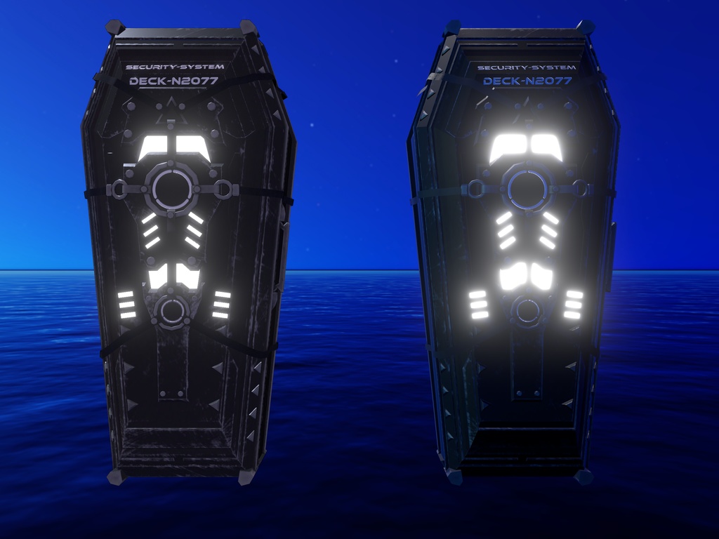 【VRChat向け】Casket 棺【開閉アニメーション付き】【シェーダー差分付き】