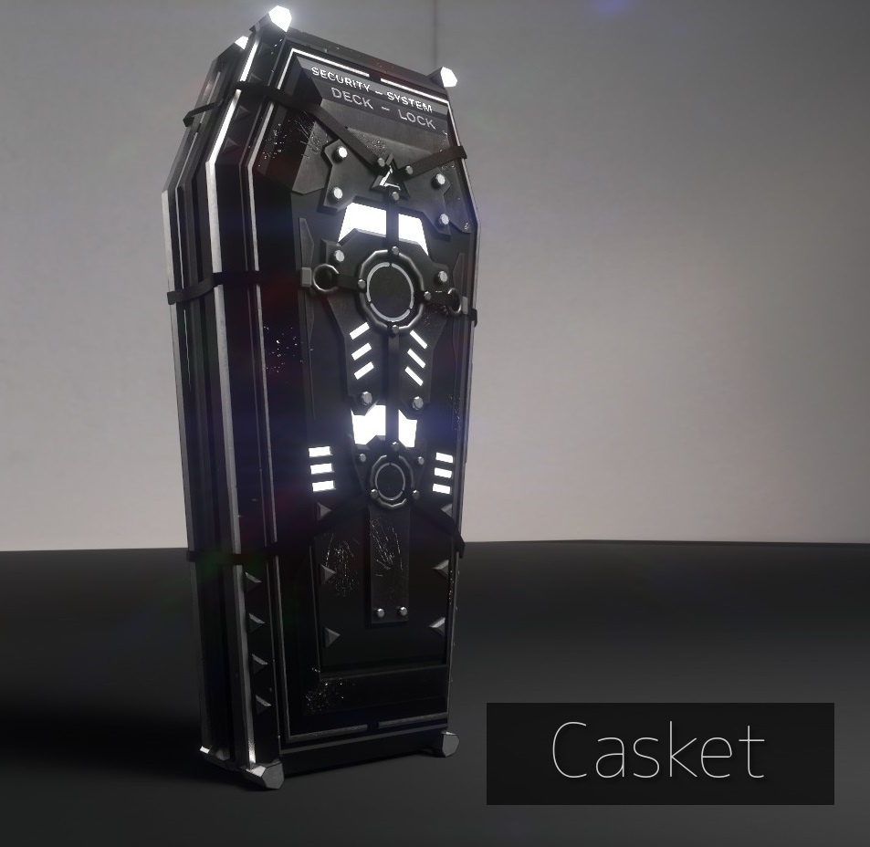 【VRChat向け】Casket 棺【開閉アニメーション付き】【シェーダー差分付き】