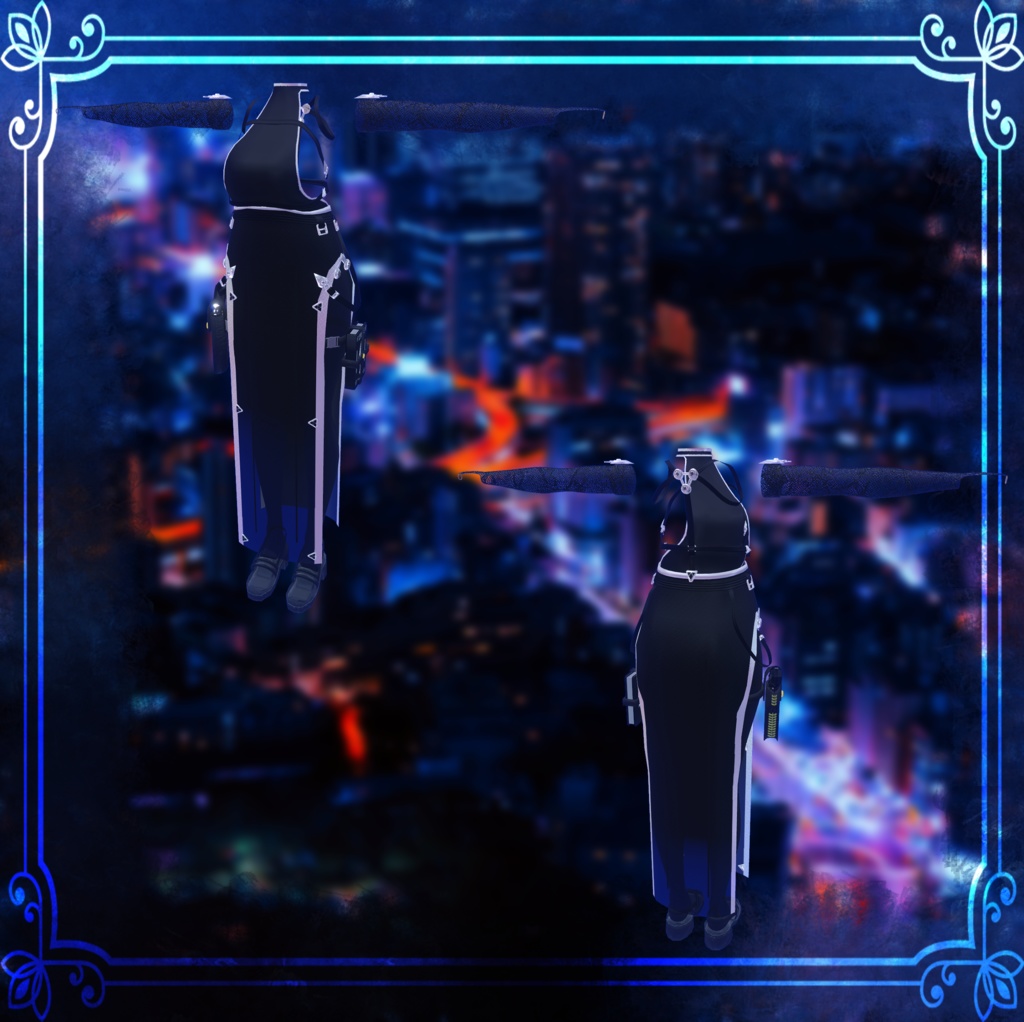 【マヌカちゃん対応】Vestito Nero【Modular Avatar対応】