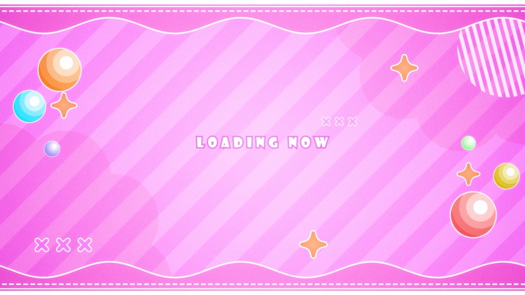 【配信者向け】可愛いPOP 配信用 ループ待機画面 (2パターン・色変更あり)(4K / 1080p対応)