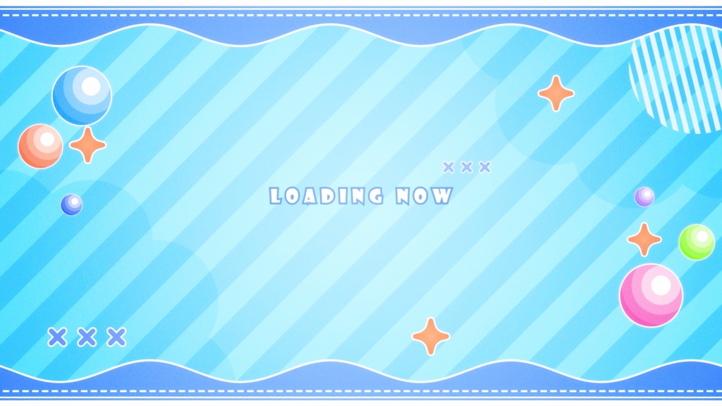 【配信者向け】可愛いPOP 配信用 ループ待機画面 (2パターン・色変更あり)(4K / 1080p対応)