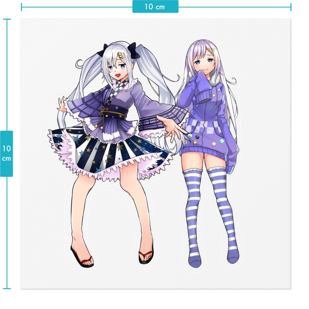 【10cm x 10cm】ゆらんちゃん2タイプ衣装ステッカー