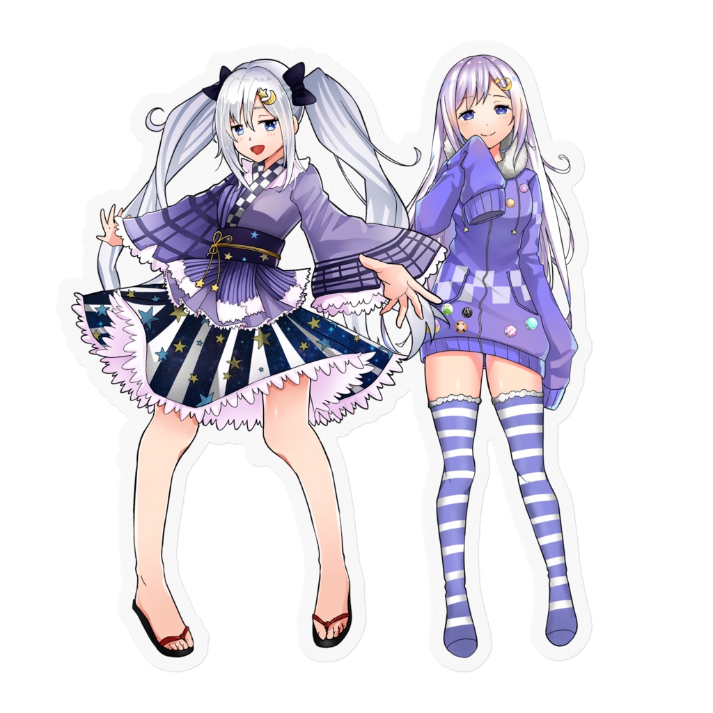 【10cm x 10cm】ゆらんちゃん2タイプ衣装ステッカー