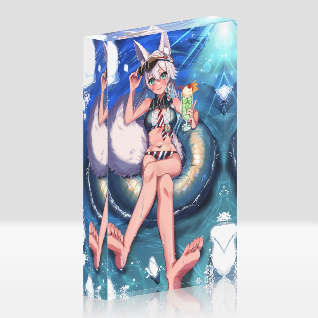 北極とりこ　飾れる水着アクリルブロック